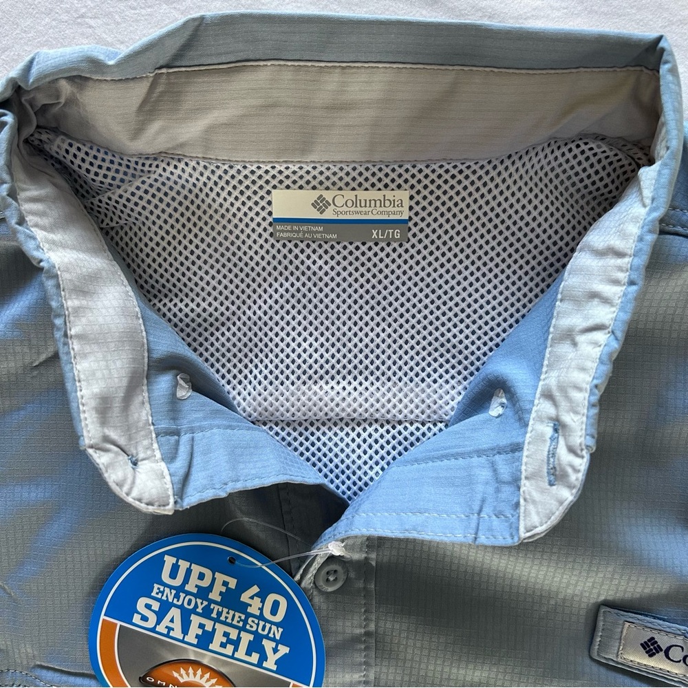 Columbia PFG Fishing Shirt Bundle XL 3 Pack Blue Gray Green Check NWT - Picture 13 of 16